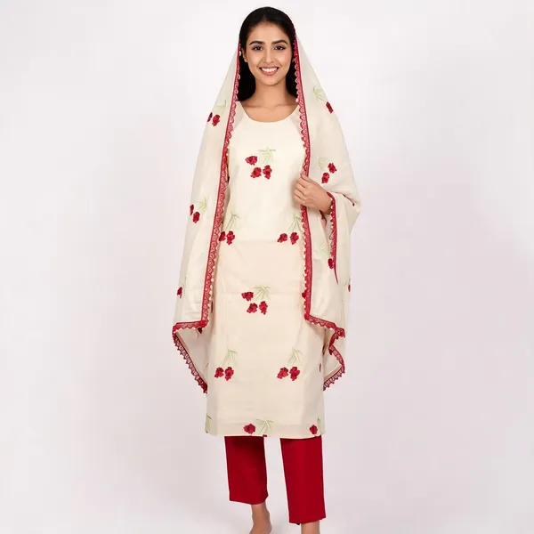 Cream_Silk_Straight_Floral_Print_Unstitched_Salwar_Suit_For_Women