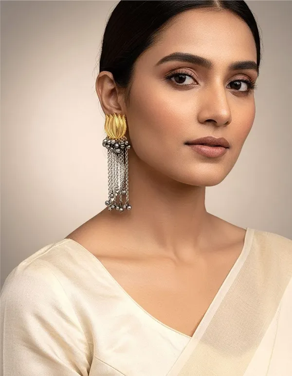 Gold-Tone_Brass_Layered_Chain_Drop_Earrings_For_Women