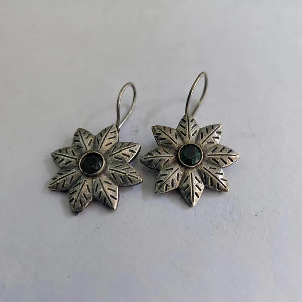 Silver-Tone_Brass_Floral_Petal_Drop_Earrings_For_Women