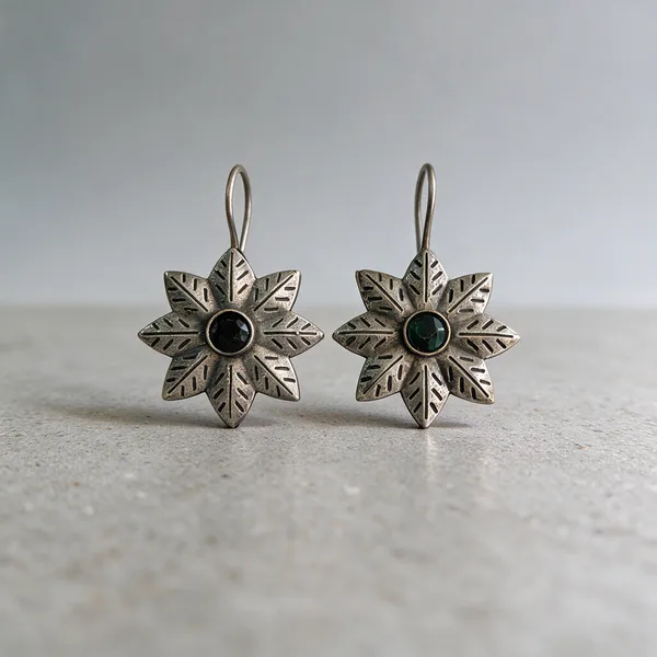 Silver-Tone_Brass_Floral_Petal_Drop_Earrings_For_Women