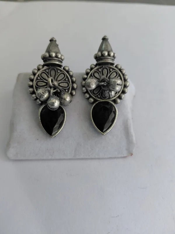 Oxidized_Silver_Brass_Floral_Teardrop_Drop_Earrings_For_Women