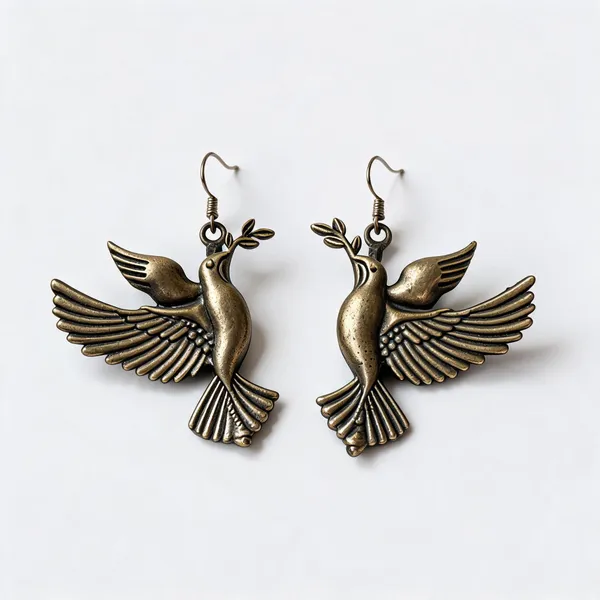 Silver_Brass_Bird_Motif_Antique_Drop_Earrings_For_Women