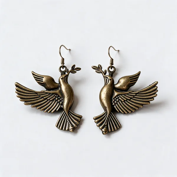 Silver_Brass_Bird_Motif_Antique_Drop_Earrings_For_Women