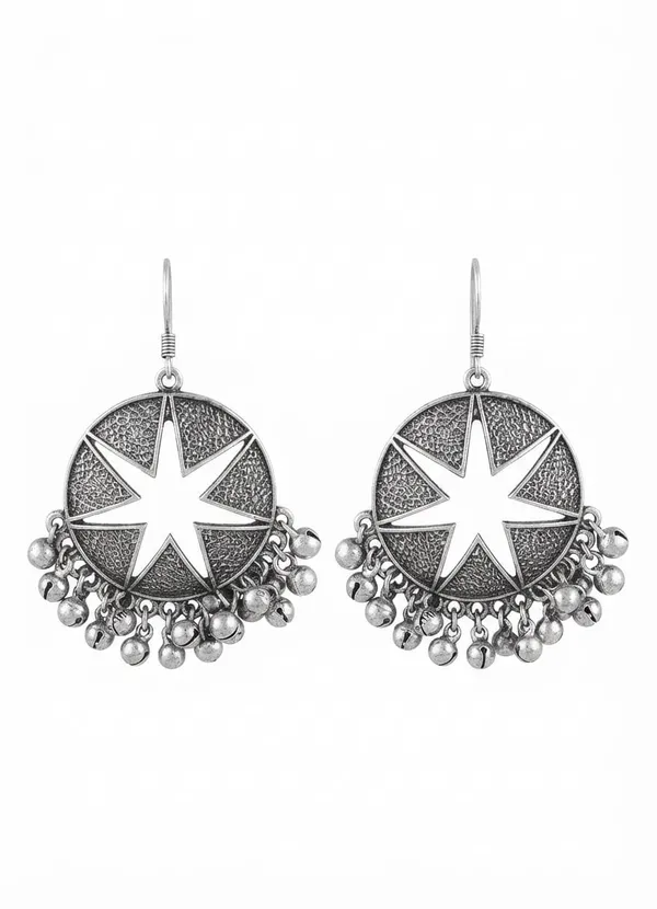 Silver-Tone_Oxidized_Brass_Starburst_Pearl_Drop_Earrings_For_Women