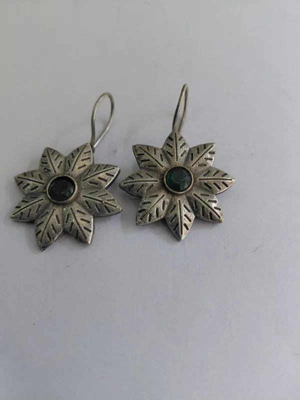 Silver-Tone_Brass_Floral_Petal_Drop_Earrings_For_Women