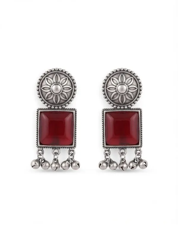 Silver_Tone_Brass_Drop_Earrings_For_Women