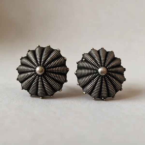 Oxidized_Brass_Radial_Floral_Stud_Earrings_For_Women
