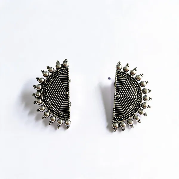 Silver_Oxidised_Brass_Geometric_Semicircular_Earrings_For_Women