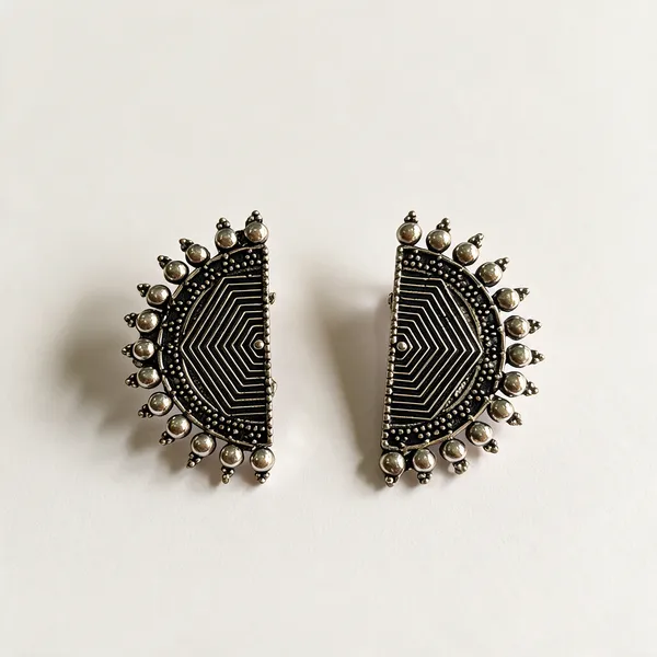 Silver_Oxidised_Brass_Geometric_Semicircular_Earrings_For_Women