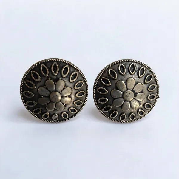 Oxidised_Brass_Floral_Cutwork_Round_Earrings_For_Women