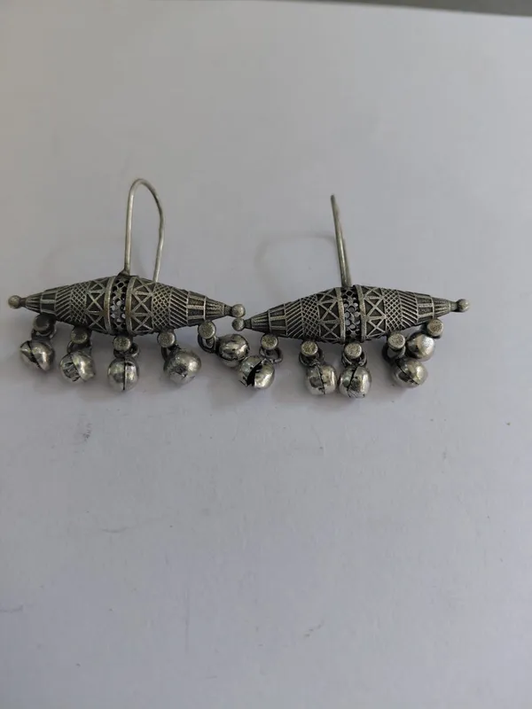 Oxidised_Silver-Tone_Brass_Tribal_Bell_Dangle_Earrings_For_Women