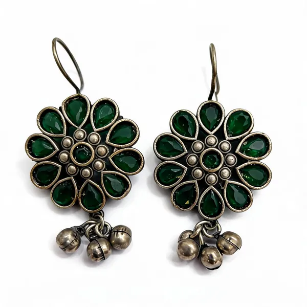 Green_Oxidized_Brass_Floral_Jhumka_Earrings_For_Women