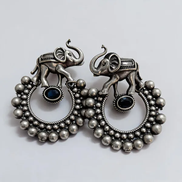 Silver_Oxidised_Brass_Elephant_Motif_Jhumka_Earrings_For_Women