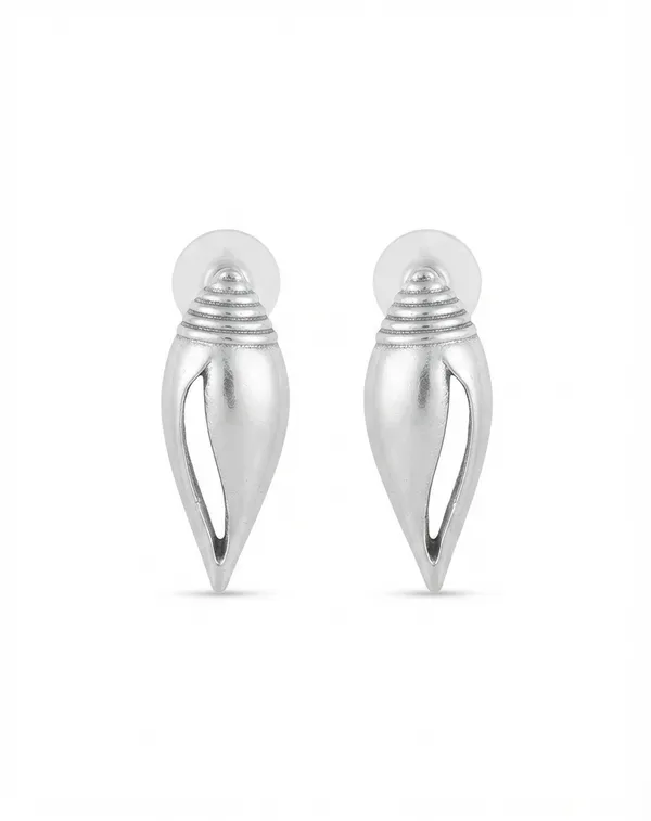 Silver-Tone_Brass_Elongated_Drop_Earrings_For_Women