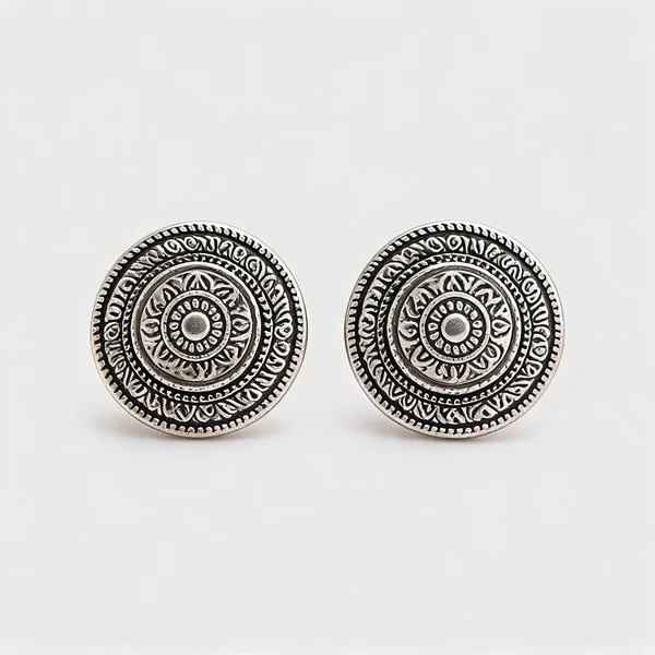 Silver-Tone_Brass_Circular_Ornamental_Earrings_For_Women