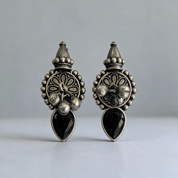 Oxidized_Silver_Brass_Floral_Teardrop_Drop_Earrings_For_Women