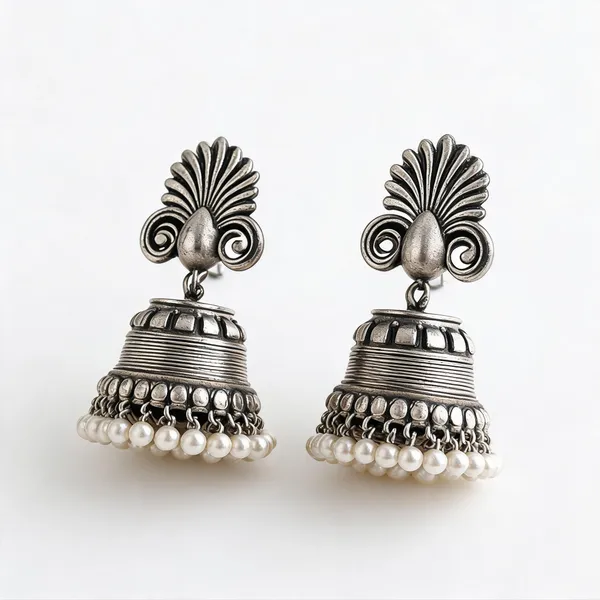Silver-Tone_Brass_Traditional_Jhumka_Earrings_For_Women