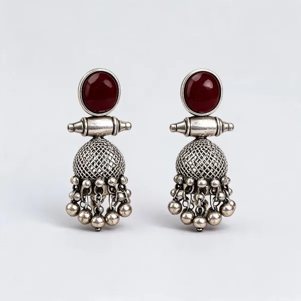 Silver_Tone_Brass_Drop_Earrings_For_Women
