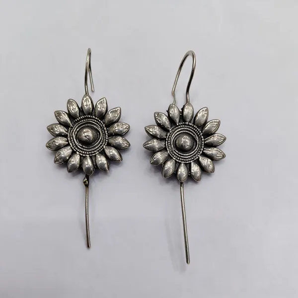 Silver-Tone_Brass_Floral_Long_Drop_Earrings_For_Women