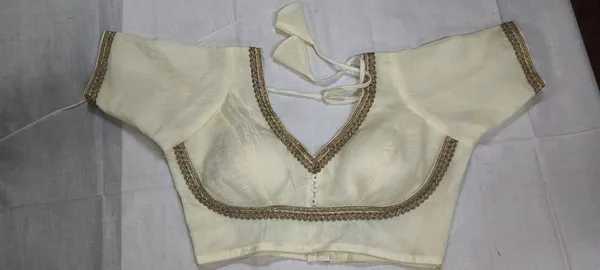 Ivory_Shimmer_Short_Sleeve_Blouse_for_Women