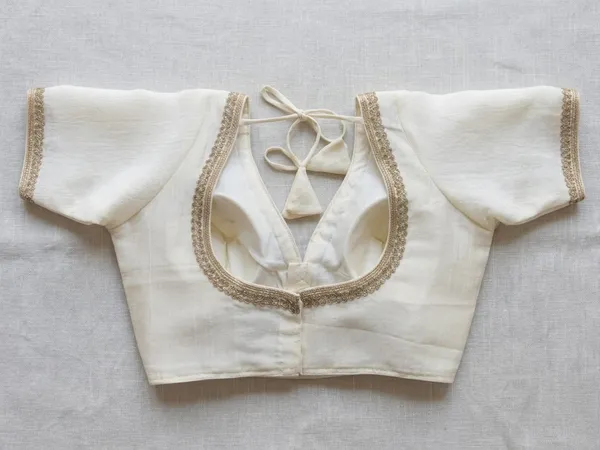 Cream_Satin_Short_Sleeve_Blouse_for_Women