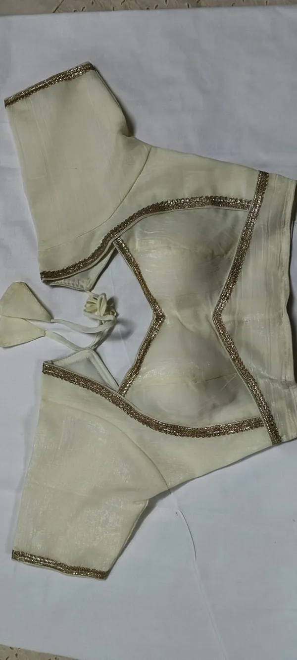 Cream_Satin_Short_Sleeve_Blouse_for_Women
