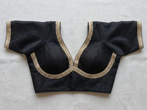 Black_Satin_Finish_Embellished_Blouse_for_Women