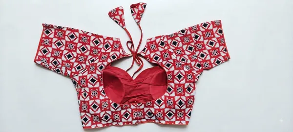 Red_Printed_Tie-Up_Blouse_for_Women