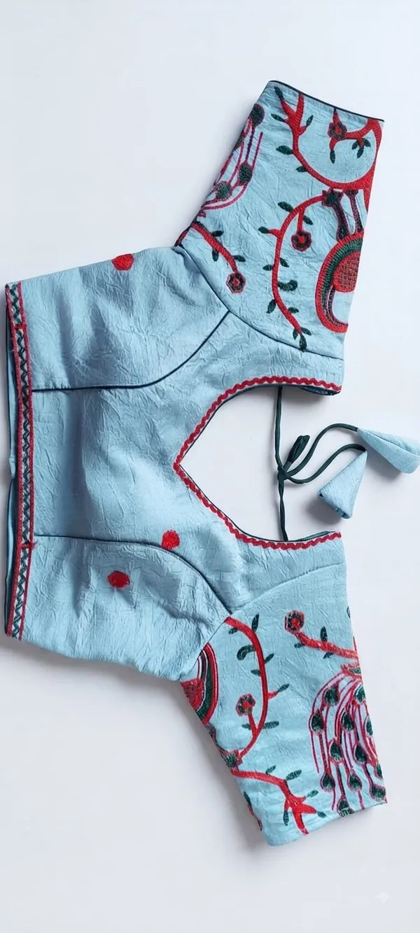 Light_Blue_Patterned_Tie_Back_Blouse_for_Women