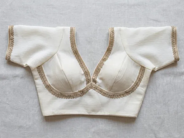 Cream_Satin_Short_Sleeve_Blouse_for_Women