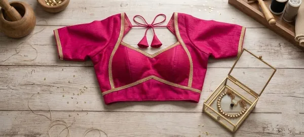 Magenta_Traditional_Tie-Up_Blouse_for_Women