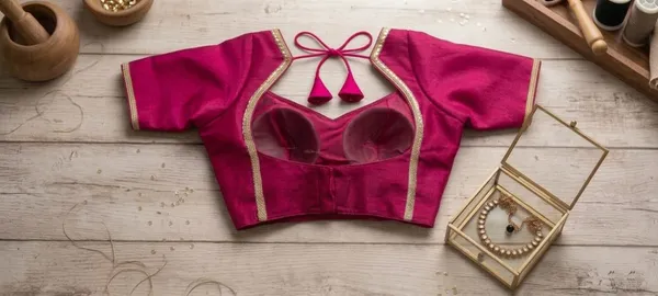 Magenta_Traditional_Tie-Up_Blouse_for_Women