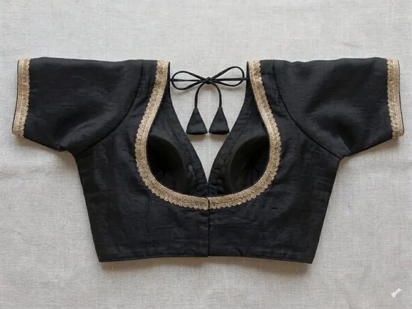 Black_Satin_Finish_Embellished_Blouse_for_Women
