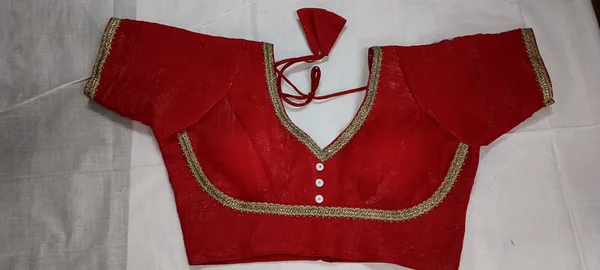 Red_Gold_Trim_Short_Sleeve_Saree_Blouse_for_Women