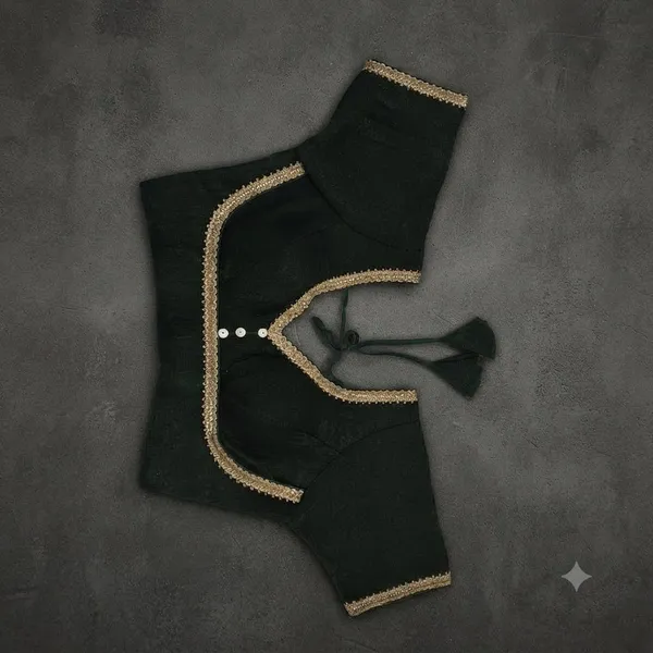 dark_olive_green_Silk_Blouse_For_Women