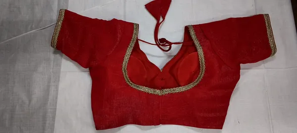 Red_Gold_Trim_Short_Sleeve_Saree_Blouse_for_Women