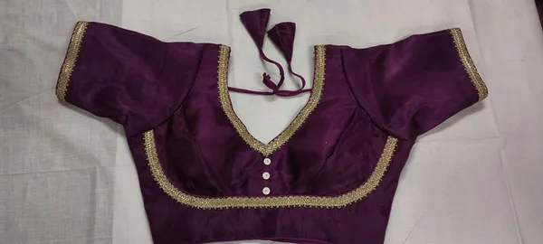 Purple_Satin_Finish_Short_Sleeve_Blouse_for_Women