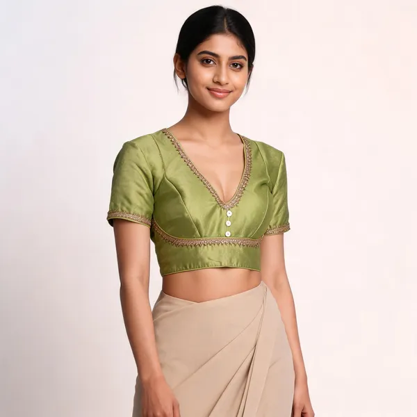 Green_Silk_Blouse_For_Women