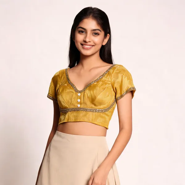 Yellow_Silk_Blouse_For_Women