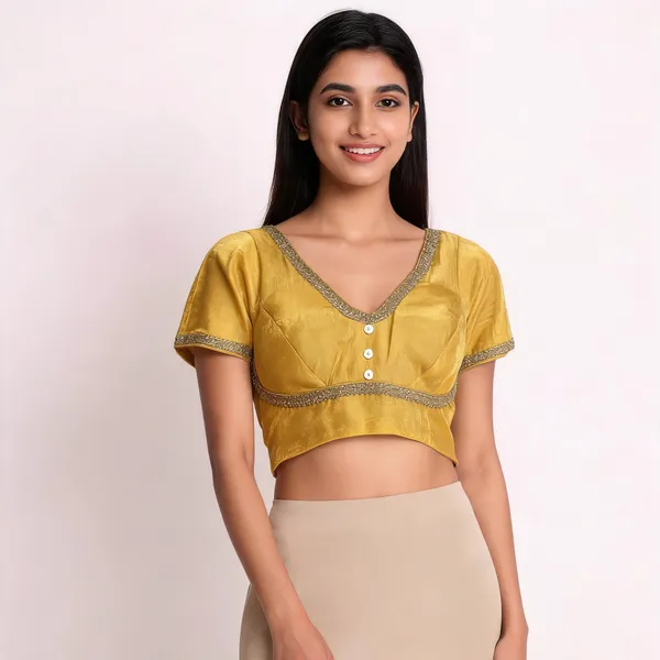 Yellow_Silk_Blouse_For_Women