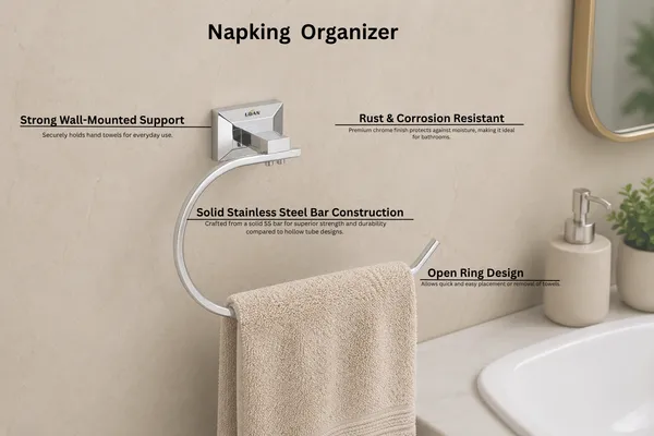 UDAN_Stainless_Steel_202_Napkin_Ring_Holder_|_Wall_Mounted_Chrome_Finish_Towel_Ring_for_Bathroom_&_Kitchen