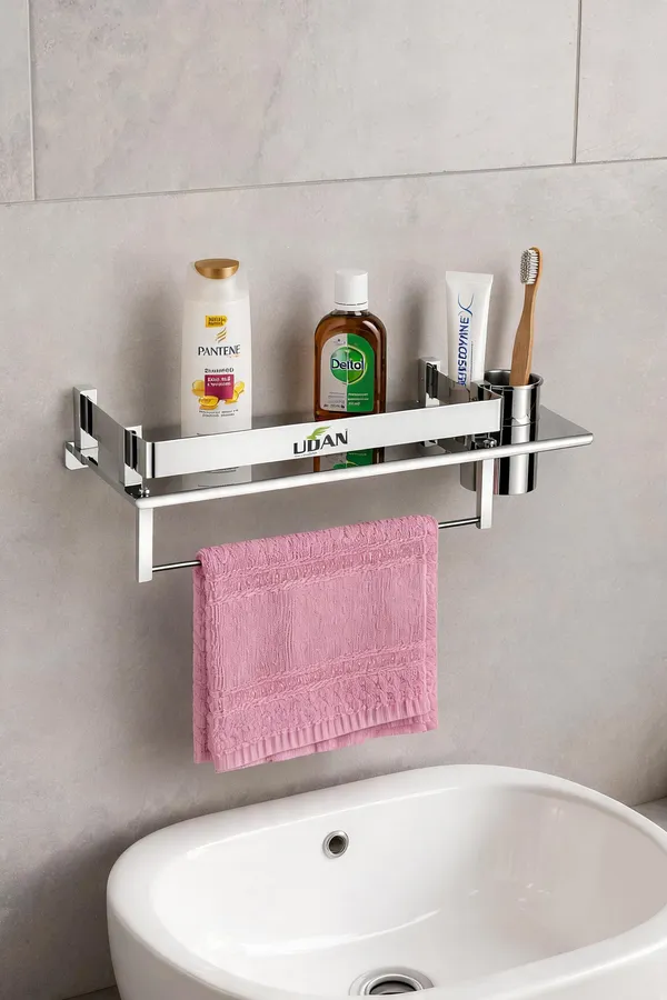 UDAN_Stainless_Steel_3-in-1_Bathroom_Shelf_with_Towel_Bar_&_Tumbler_Holder_|_Wall_Mounted_Multipurpose_Storage_Shelf_|_Rust-Proof_Bathroom_Organizer