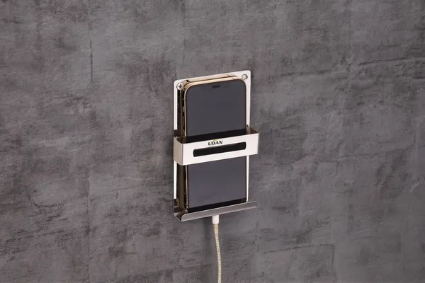 UDAN_SS_202_Stainless_Steel_Wall_Mounted_Mobile_Phone_Holder_|_Multi-Purpose_Charging_Stand_for_Kitchen,_Office,_Bedroom_&_Bathroom_|_Rust-Proof_Metal_Mobile_Stand