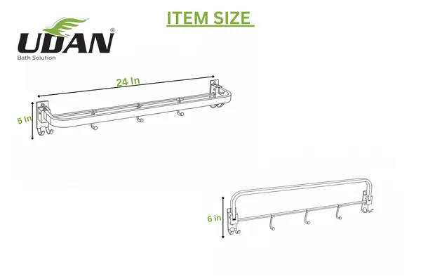 UDAN_SS_202_Stainless_Steel_Single_Folding_Towel_Rod_with_Hooks_|_Wall_Mounted_Foldable_Towel_Bar_|_Space-Saving_Bathroom_Rod_with_5_Hooks
