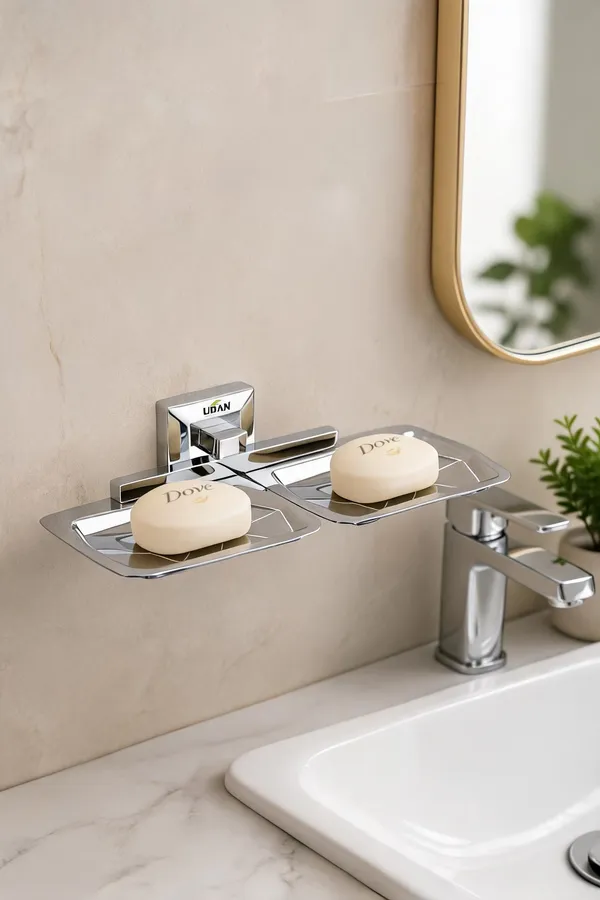 UDAN_Double_Soap_Dish_SS_202_|_Wall_Mounted_Chrome_Finish_Side-by-Side_Soap_Holder_for_Bathroom