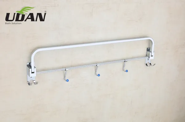UDAN_SS_202_Stainless_Steel_Single_Folding_Towel_Rod_with_Hooks_|_Wall_Mounted_Foldable_Towel_Bar_|_Space-Saving_Bathroom_Rod_with_5_Hooks