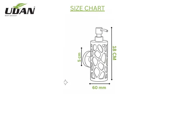 UDAN_SS_202_Stainless_Steel_Wall_Mounted_Liquid_Soap_Dispenser_|_Single_Pump_Bottle_for_Shampoo,_Conditioner_&_Body_Wash_|_Rust-Proof_Chrome_Finish_Bathroom_Dispenser