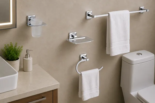 UDAN_SS_202_Stainless_Steel_4-Piece_Bathroom_Accessories_Set_|_Towel_Rod,_Napkin_Ring,_Soap_Dish_&_Tumbler_Holder_|_Chrome_Finish_Wall_Mounted_Bath_Set
