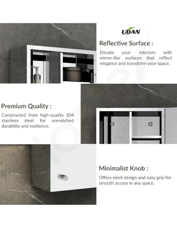 UDAN_Premium_Stainless_Steel_Bathroom_Mirror_Cabinet_|_Wall_Mounted_Mirror_Storage_Cabinet_with_Shelves_|_Rust-Proof_&_Water_Resistant_|_30_x_45.5_x_12.5_cm