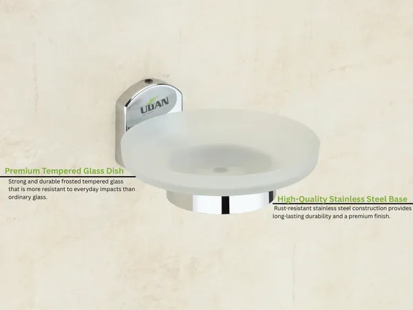 UDAN_SS_202_Stainless_Steel_Glass_Soap_Dish_|_Wall_Mounted_Frosted_Glass_Soap_Holder_|_Rust-Proof_Chrome_Finish_Bathroom_Accessory